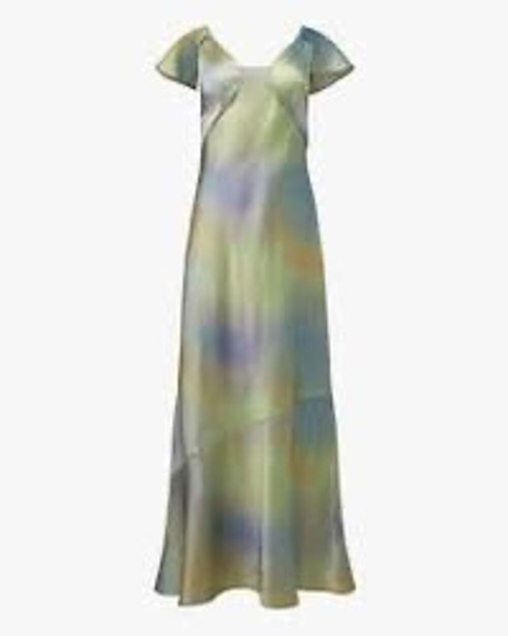 WeWoreWhat Pastel Watercolor Silky Charmeuse Maxi Slip Dress 10